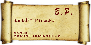 Barkó Piroska névjegykártya