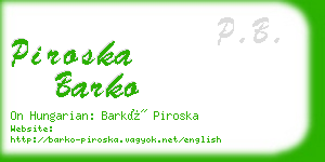 piroska barko business card